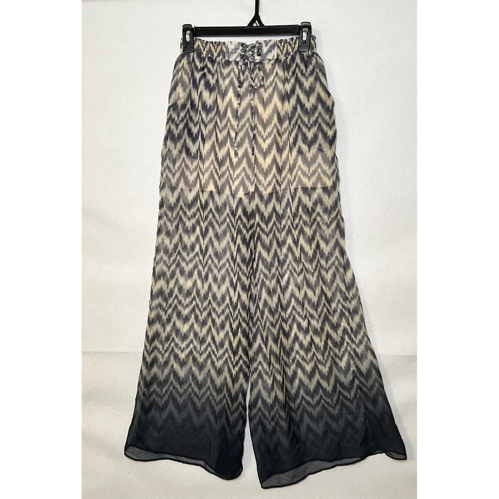 Double Zero Chevron Zig Zag Ombre Boho Chic Wide Leg Pants Smocked‎ Waist L